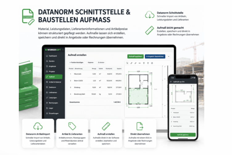 Datanorm und Aufmaß in WorkerSoft